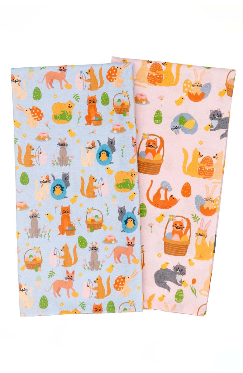 Cattington Cat Kitchen Towels, Alternate, color, Easter Kitties
