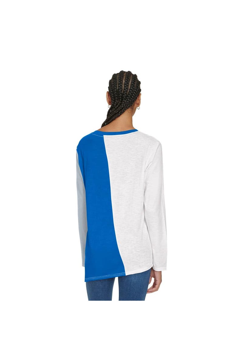TOMMY JEANS Women's Tommy Jeans White/Blue Dallas Mavericks Amelia Color Blocked Long Sleeve T-Shirt, Alternate, color, White