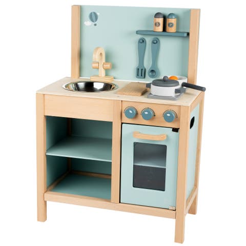 Wooden Kitchen Play Set Green, Ages 3+