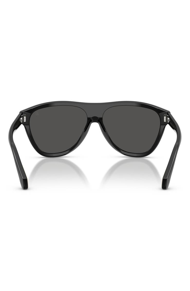 Moncler Incline 59mm Pilot Sunglasses, Alternate, color, Shiny Black / Solid Grey
