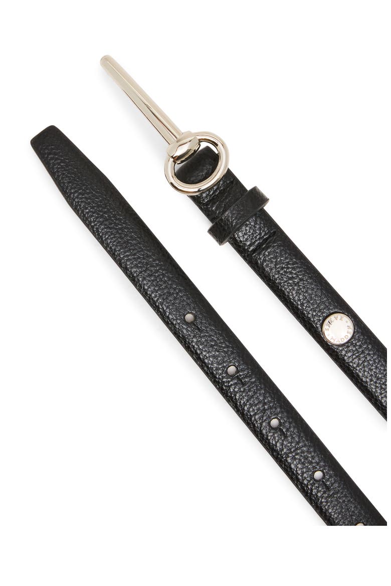 Skinny Horse-Bit Faux Leather Belt, Alternate, color, BLACK