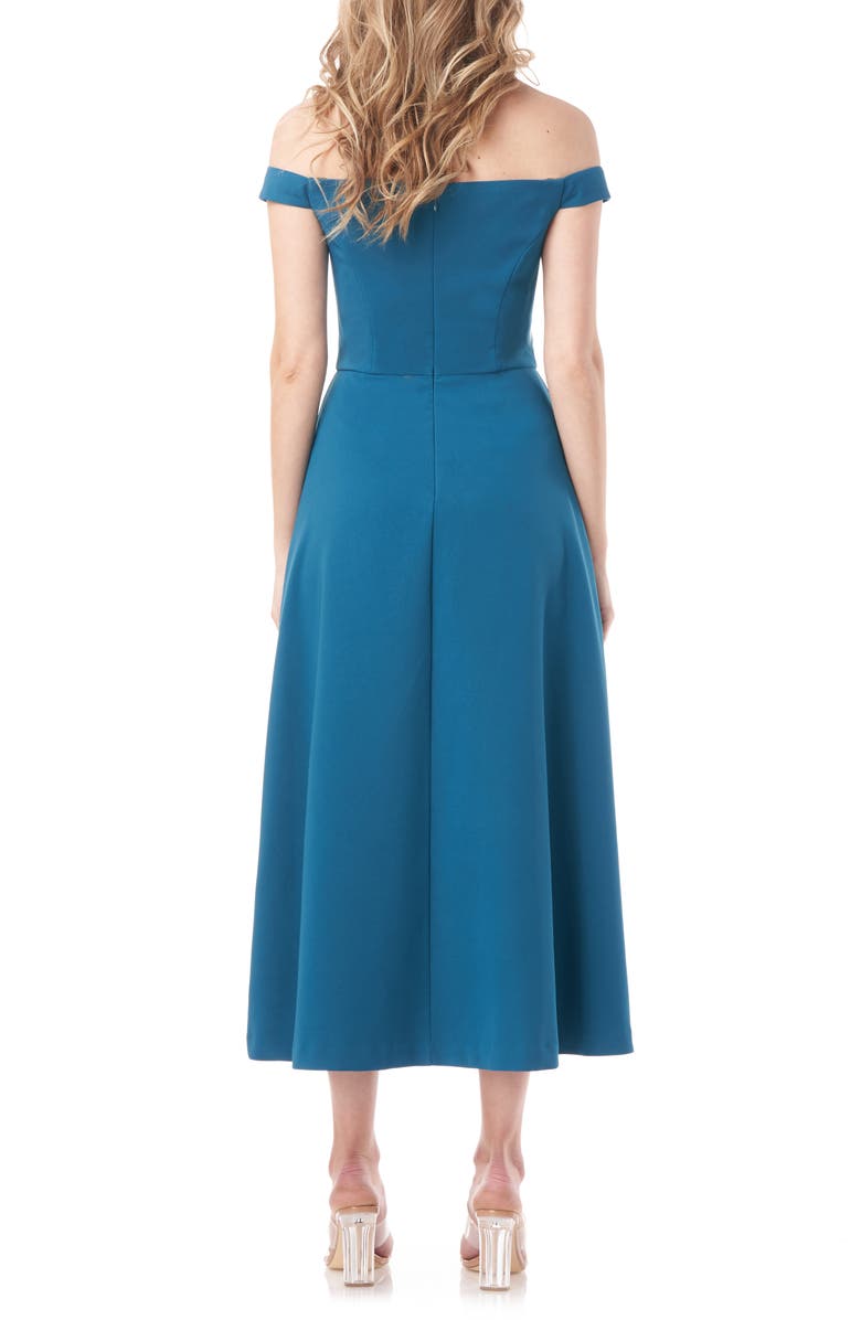 Kay Unger Bridget Midi Romper, Alternate, color, Teal