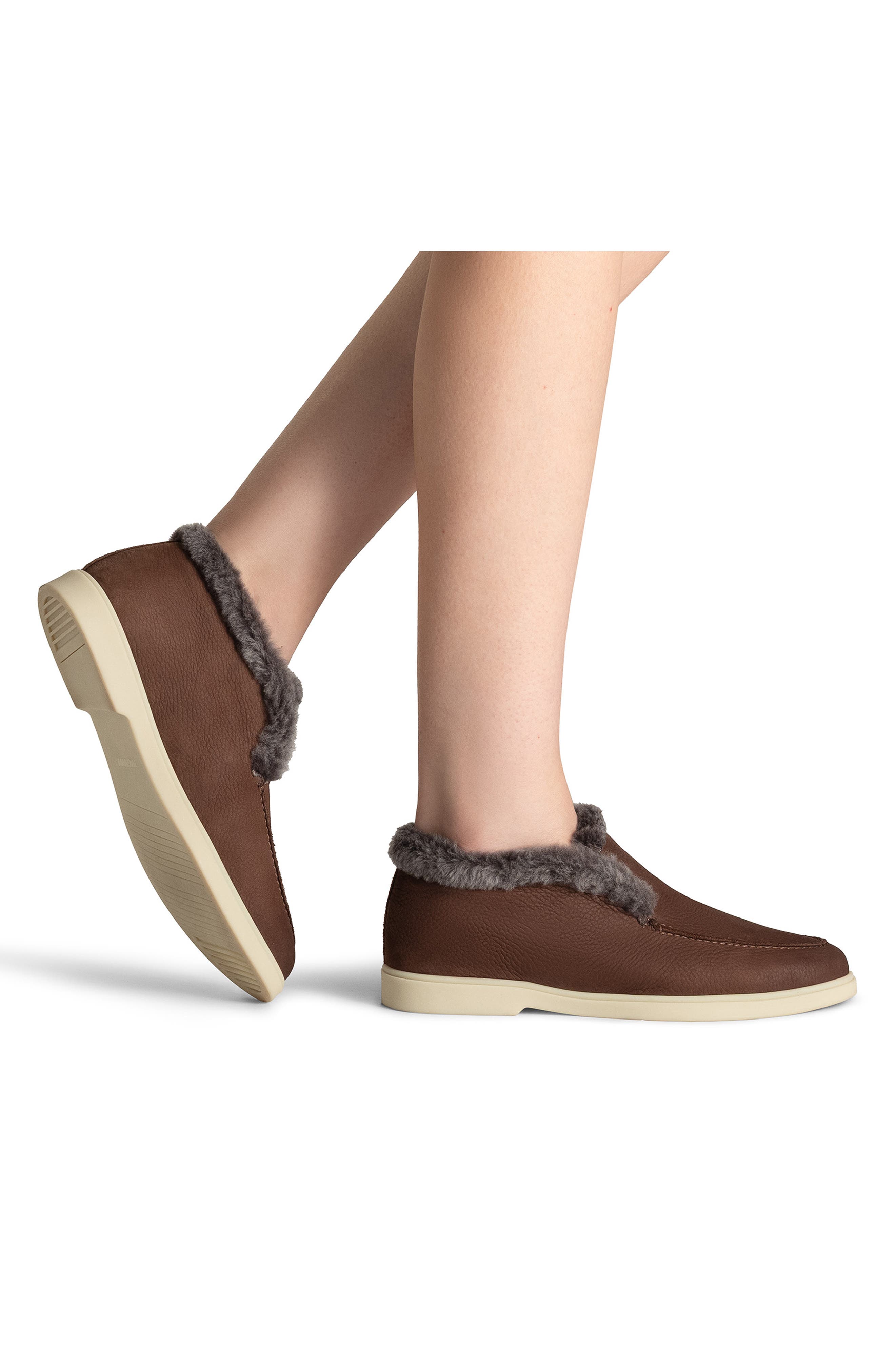 Magnanni Sophie Genuine Shearling Bootie, Alternate, color, Tumbled Brown