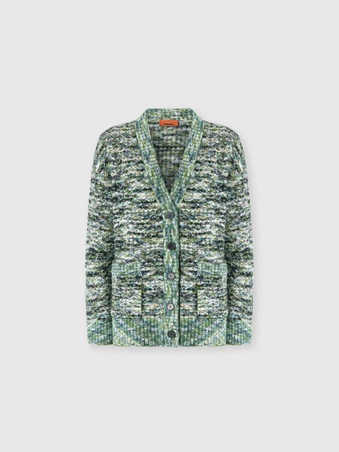 Oversized Cardigan With Patch Pockets And 3d Construction
