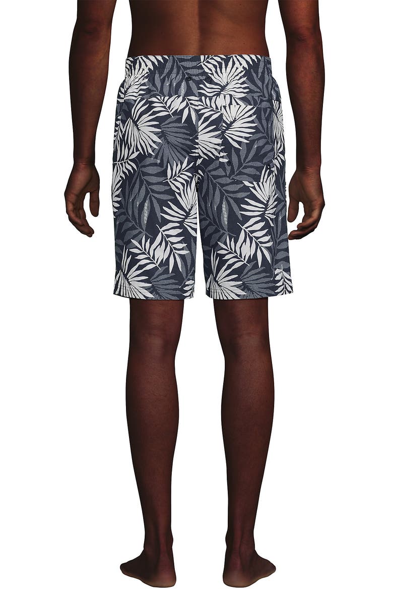 Lands' End 9" Volley Hydroliner Swim Trunks, Alternate, color, Slate Blue Stipple Palm