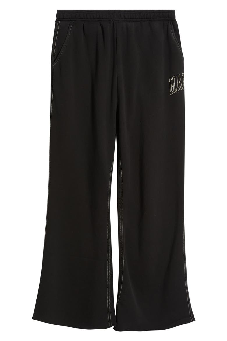 Big Stitch Open Leg Sweatpants, Alternate, color, BLACK