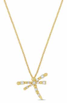 Mykonos 18K Yellow Gold Diamond Dragonfly Pendant Necklace
