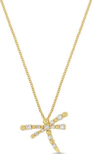 Bony Levy Mykonos 18K Yellow Gold Diamond Dragonfly Pendant Necklace