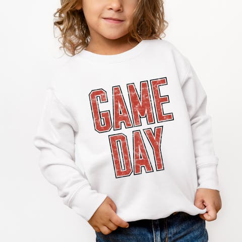 Game Day Outlined Distressed Sweatshirt (Toddler)