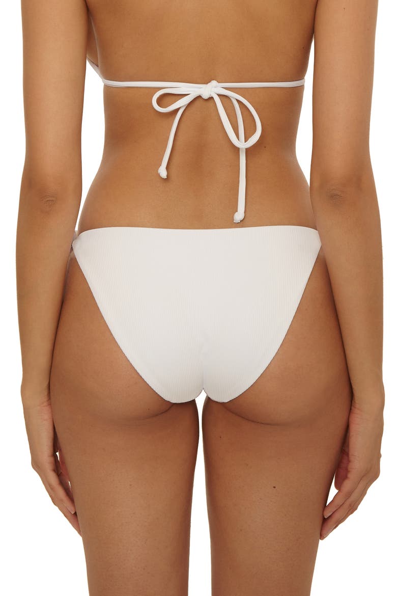 Modern Edge Beaded Side Tie Bikini Bottoms, Alternate, color, WHITE
