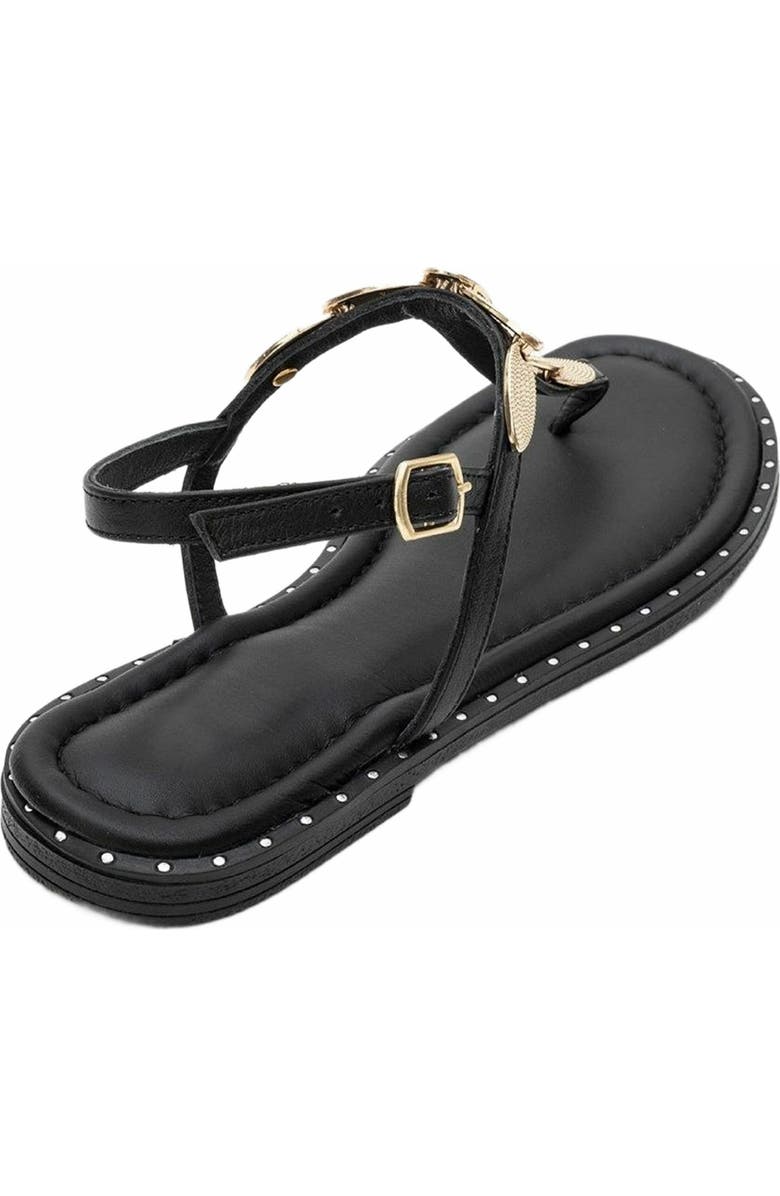 Forever & Always Shoes Marea Leather Flat Sandal, Alternate, color, Black Leather