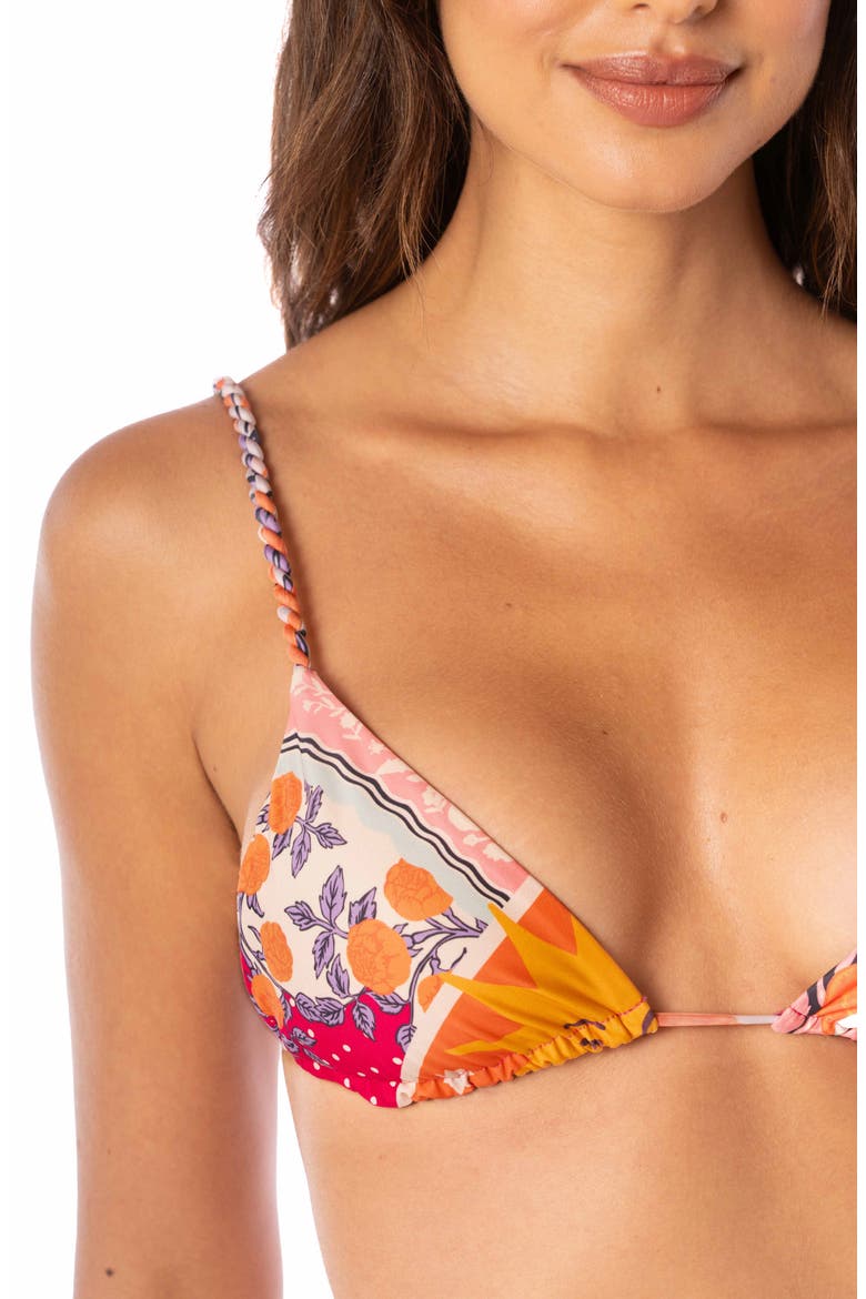 Upbraid Reversible Triangle Bikini Top, Alternate, color, PINK