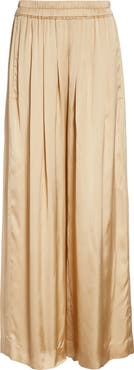 Isabel Marant Nolia Gathered Satin Wide Leg Pants