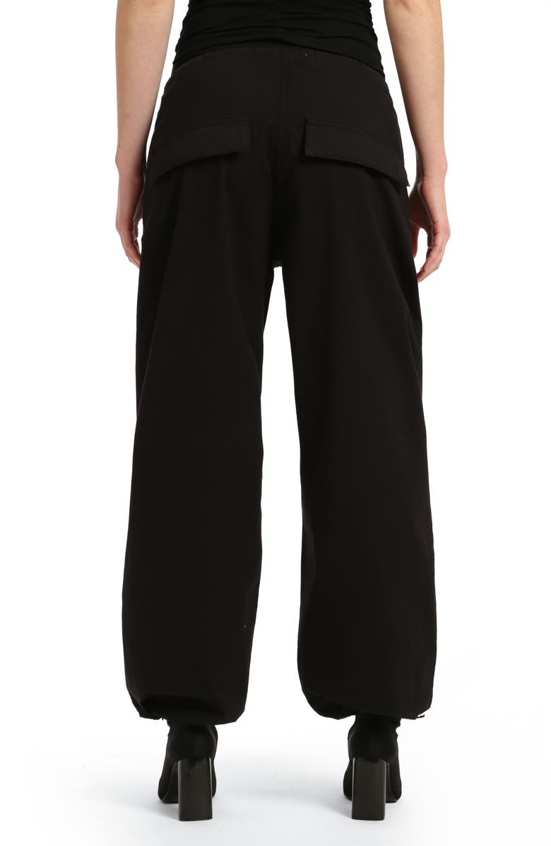 Mavi Jeans Hill Toggle Waist Wide Leg Cargo Pants, Alternate, color, Dark Smoke Move