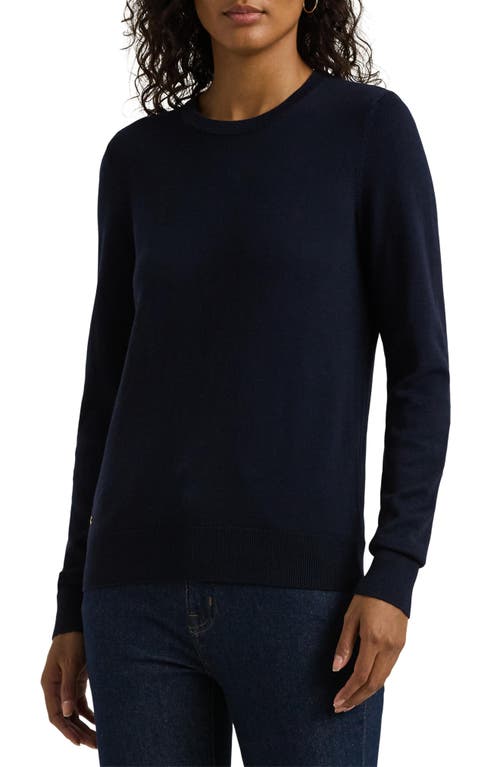 Ralph Lauren Lauren  Cotton & Modal Crewneck Sweater In Lauren Navy