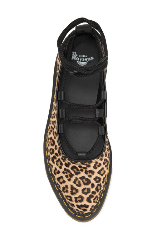 Dr. Martens' Dr. Martens Elphie Ankle Wrap Flat In Leopard Hair On