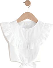 NEXT Kids' Cotton Ruffled Tie Front Top