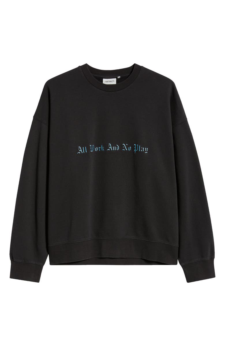 Carhartt Work In Progress No Play Embroidered Sweatshirt, Alternate, color, Black