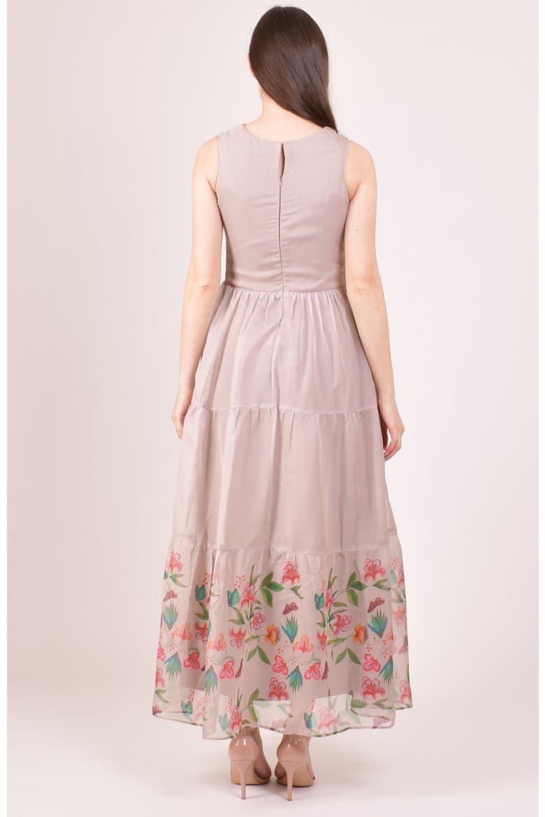 Floral Organza Tiered Maxi Dress, Alternate, color, Blush