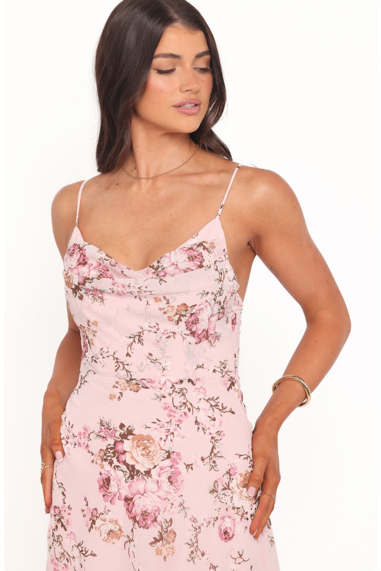Mahina Floral Cowl Neck Minidress, Alternate, color, PINK FLORAL