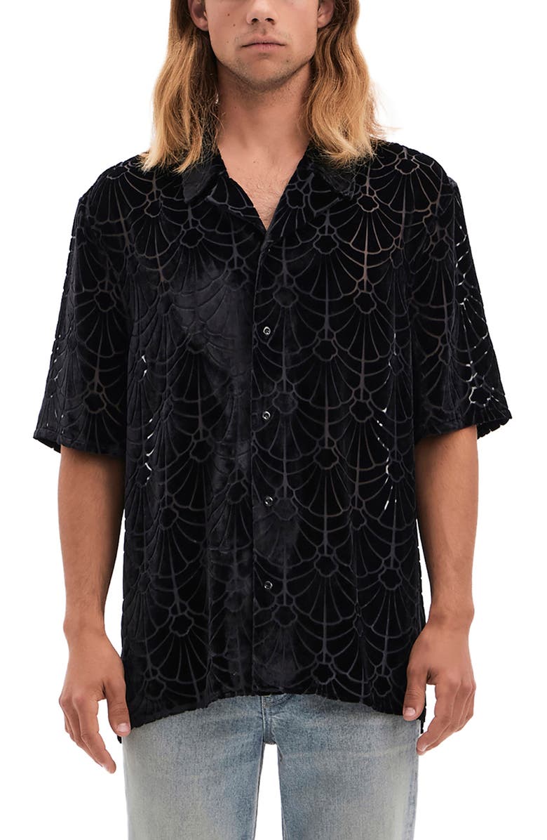 VAYDER Maqueda Burnout Shell Pattern Button-Up Shirt, Alternate, color,