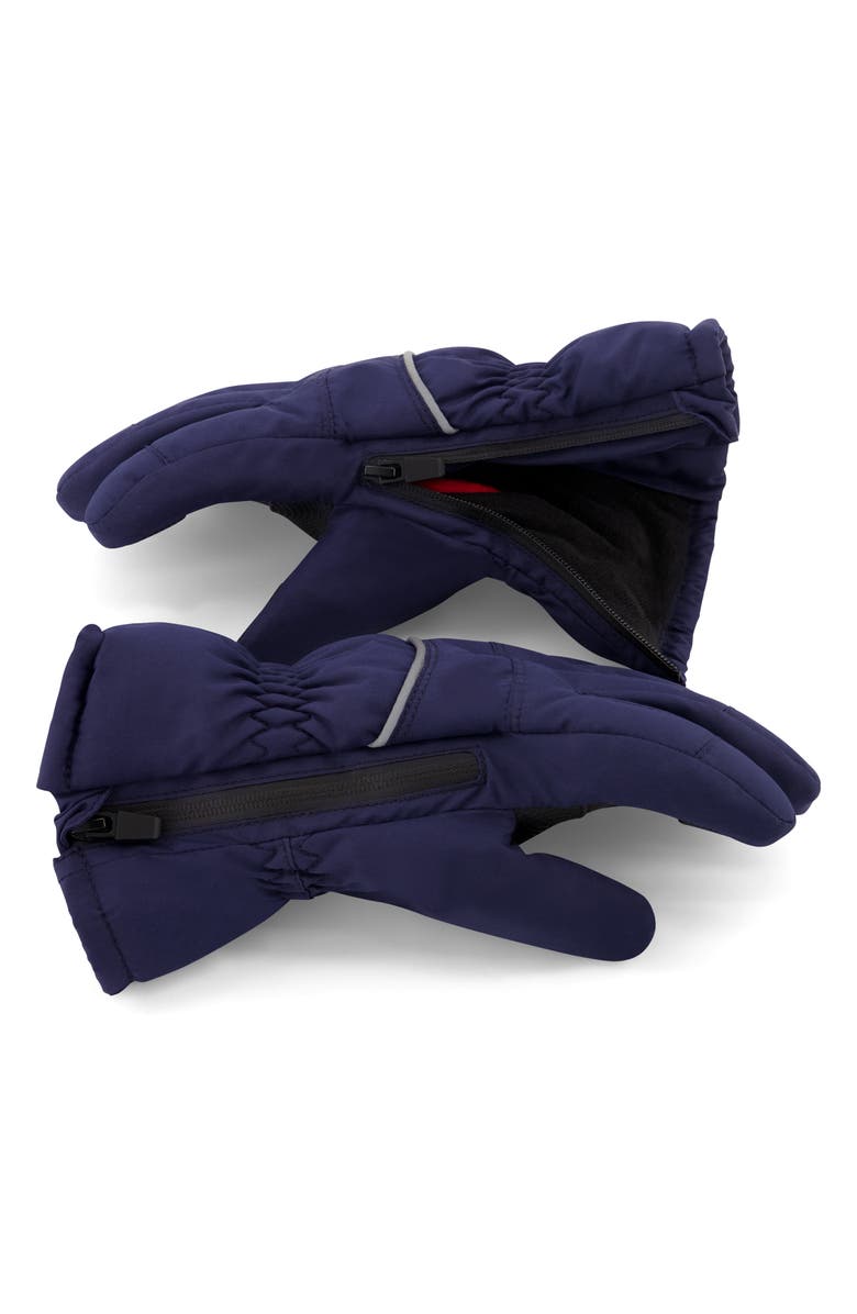 Andy & Evan Kids' Zip Gloves, Alternate, color, Navy