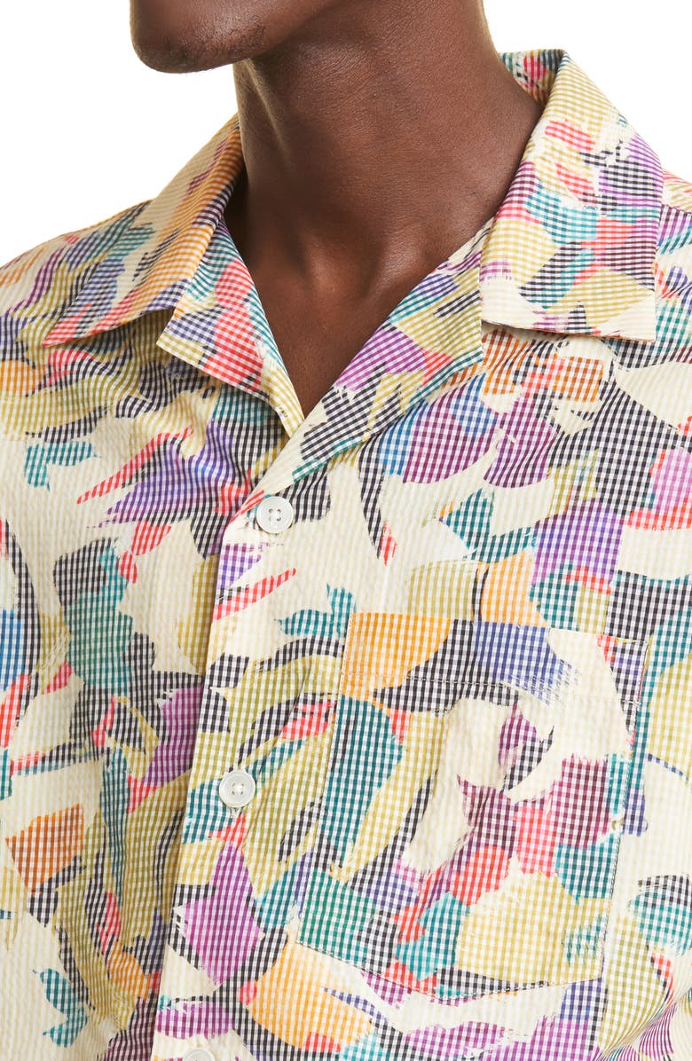 KENZO Archive Floral Short Sleeve Button-Up Camp Shirt, Alternate, color,