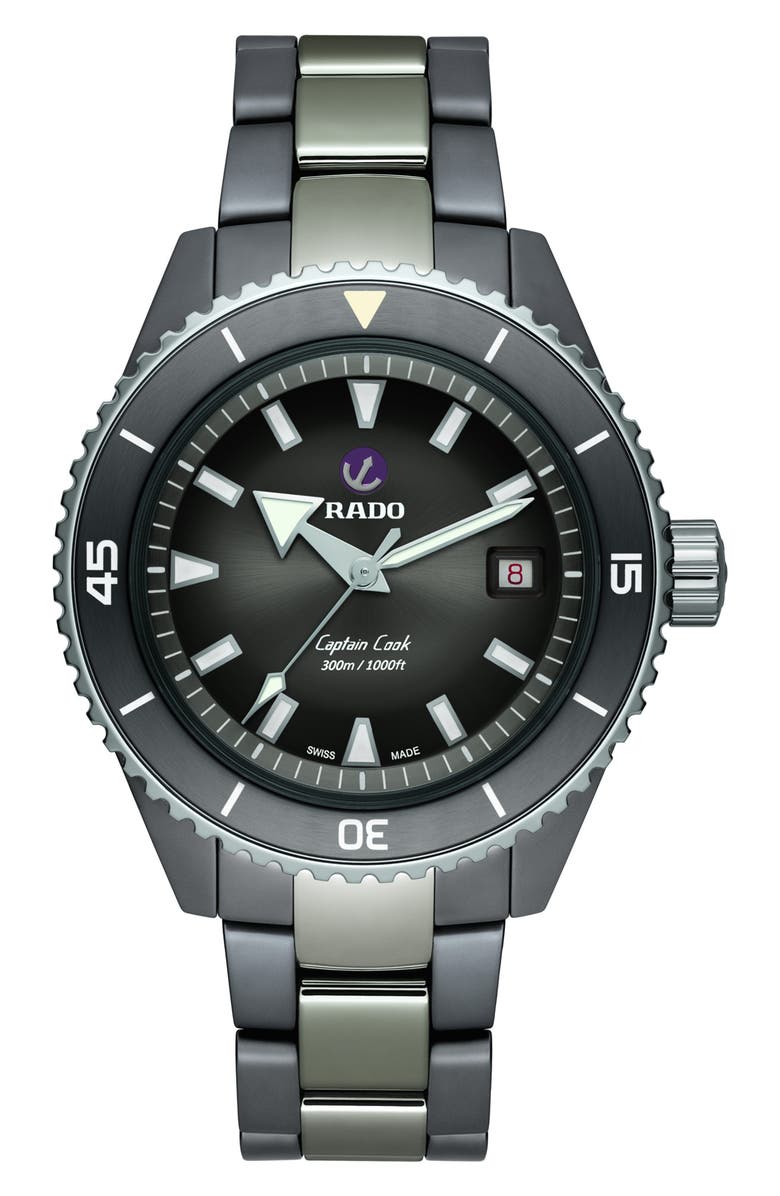 RADO Captain Cook Diver High Tech Ceramic Automatic Bracelet Watch, 43mm, Main, color,