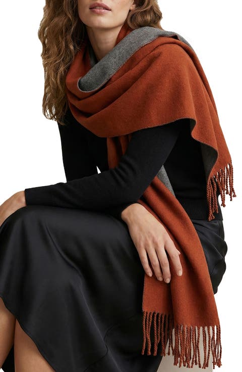 Two-Tone Reversible Fringe Scarf