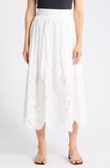T Tahari Embroidered Eyelet Cotton Skirt