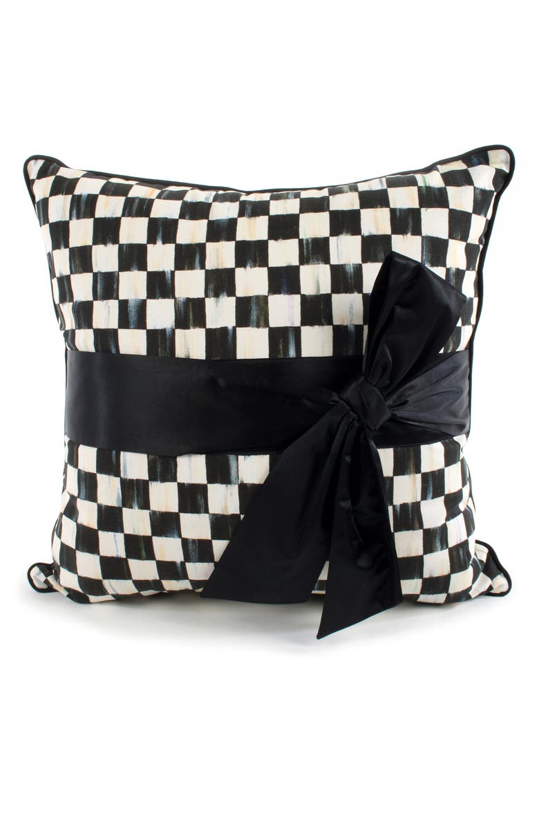 MACKENZIE CHILDS Courtly Check Sash Accent Pillow, Alternate, color, 