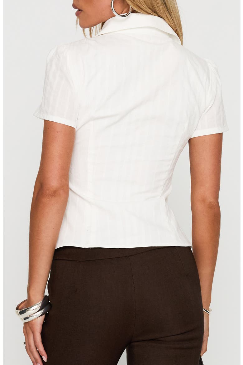 What a Show Button-Up Top, Alternate, color, WHITE