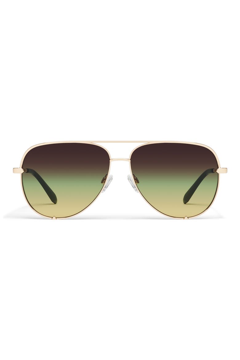 High Key 64mm Oversize Aviator Sunglasses, Main, color, GOLD/ PISTACHIO GLOW
