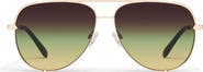 QUAY High Key 64mm Oversize Aviator Sunglasses