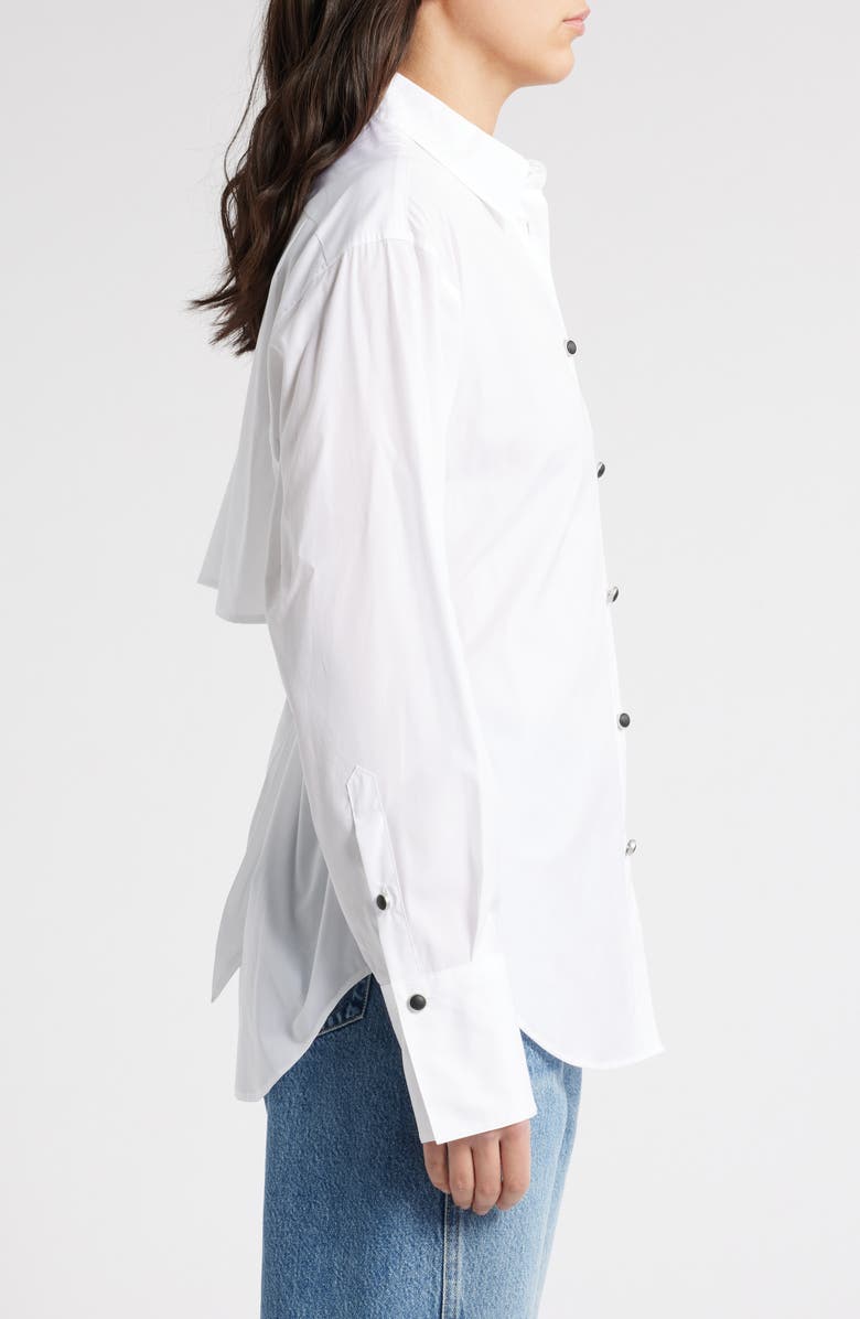 rag & bone Eve Tie-Back Cotton Poplin Button-Up Shirt, Alternate, color, White