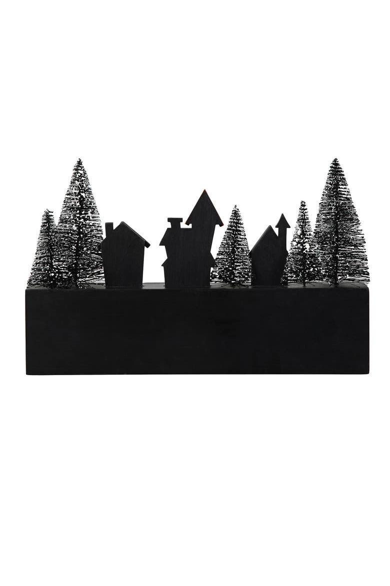 Halloween Wooden HALLOWEEN Haunted House Table Sign, Alternate, color, Black