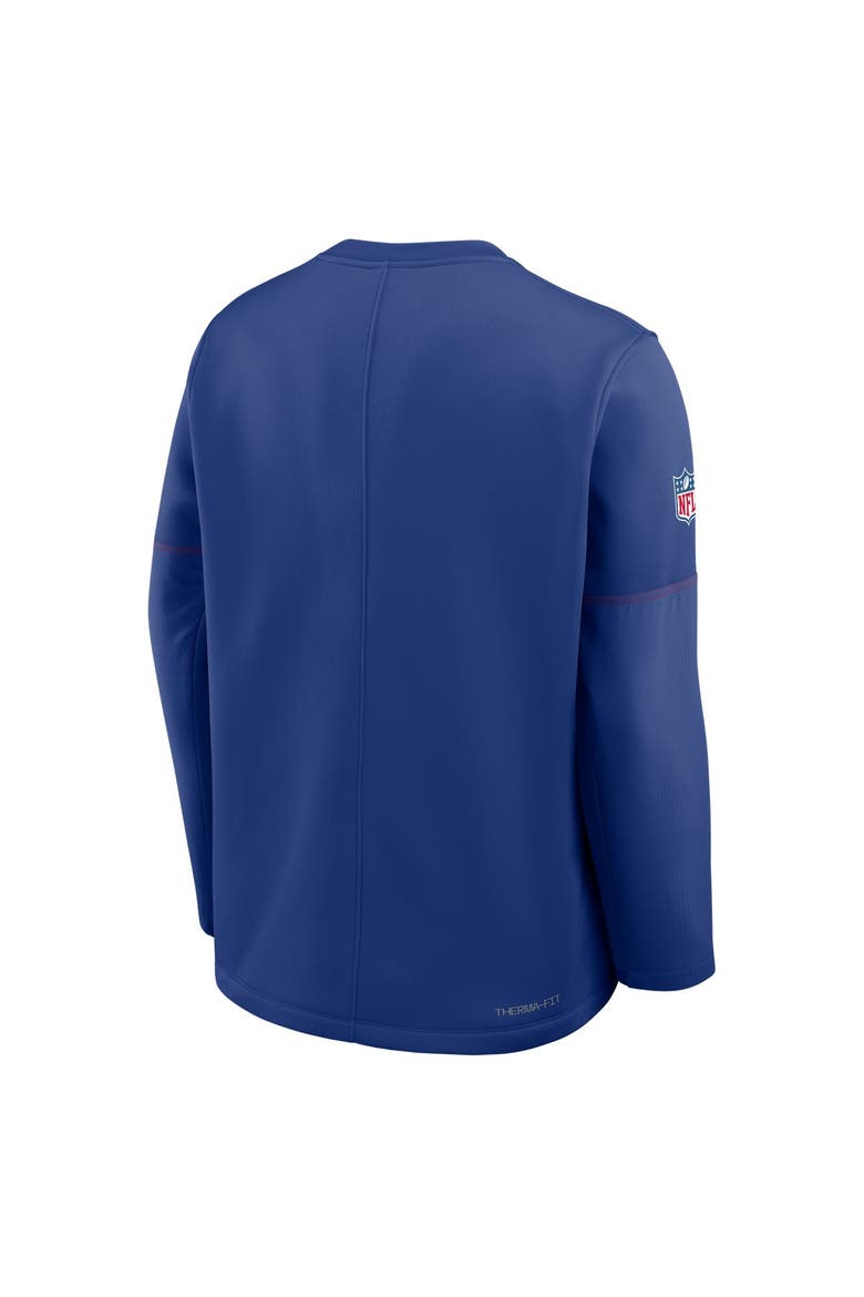 Men's Nike Blue New York Giants Sideline Coaches Team Present Midweight Therma-FIT Sweatshirt, Alternate, color, Blue