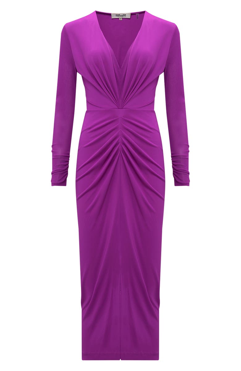 Diane von Furstenberg Hades Two-Tone Long Sleeve Midi Dress, Alternate, color, 