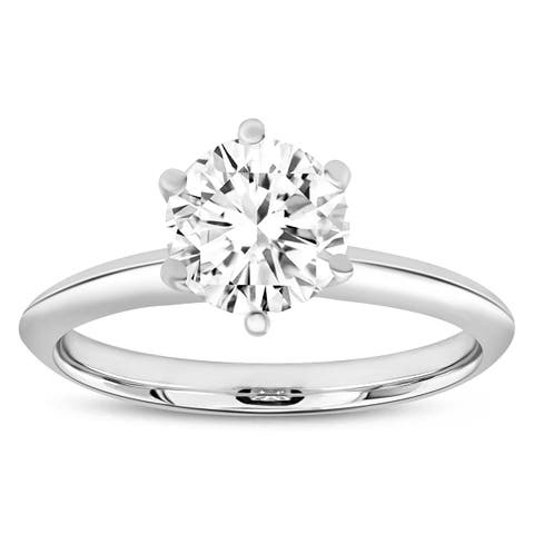 Anea 14K Gold Round Cut Lab Grown Solitaire Diamond Engagement Ring - 1 Ct