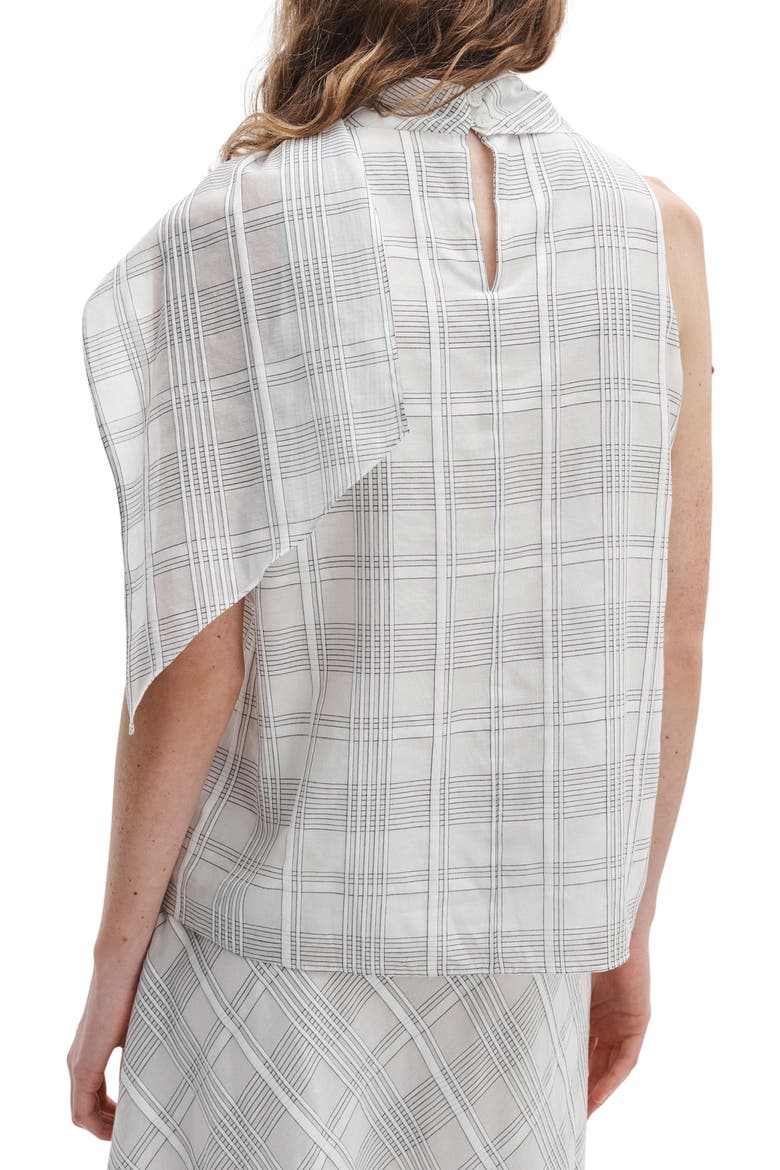 Adela Funnel Neck Sleeveless Top, Alternate, color, WHITE PLAID
