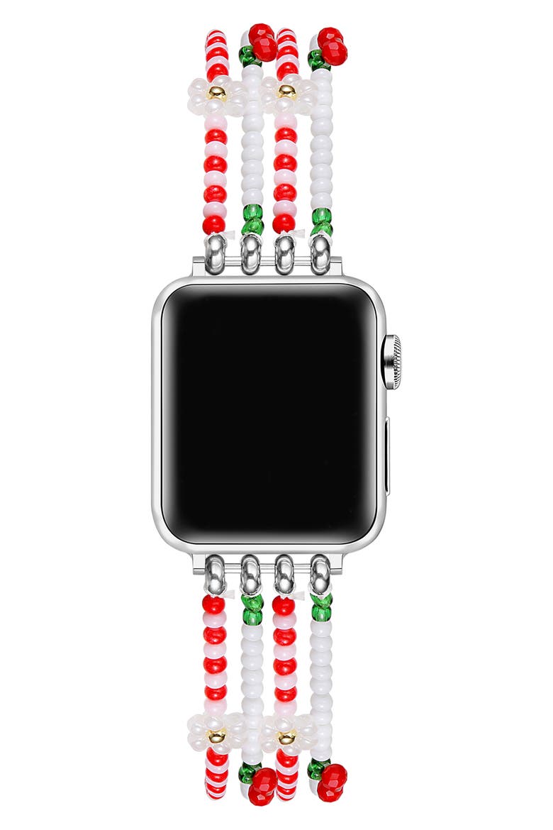 Cherry Beaded Apple Watch® Watchband, Alternate, color, RED