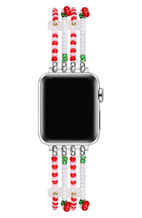 The Posh Tech Cherry Beaded Apple Watch® Watchband In Cherry Floral