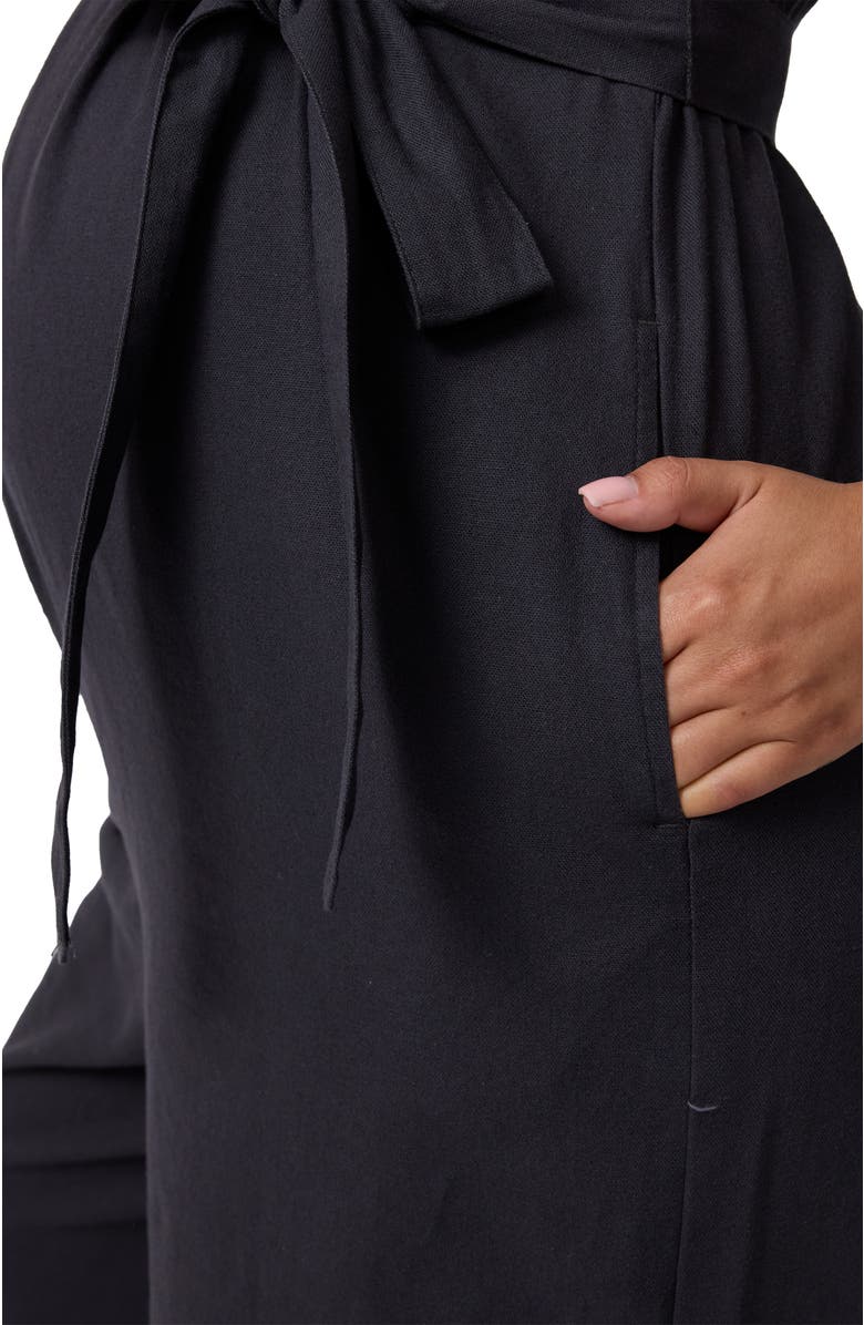 Ingrid & Isabel Arlo Maternity Black Woven Jumpsuit, Alternate, color, Black