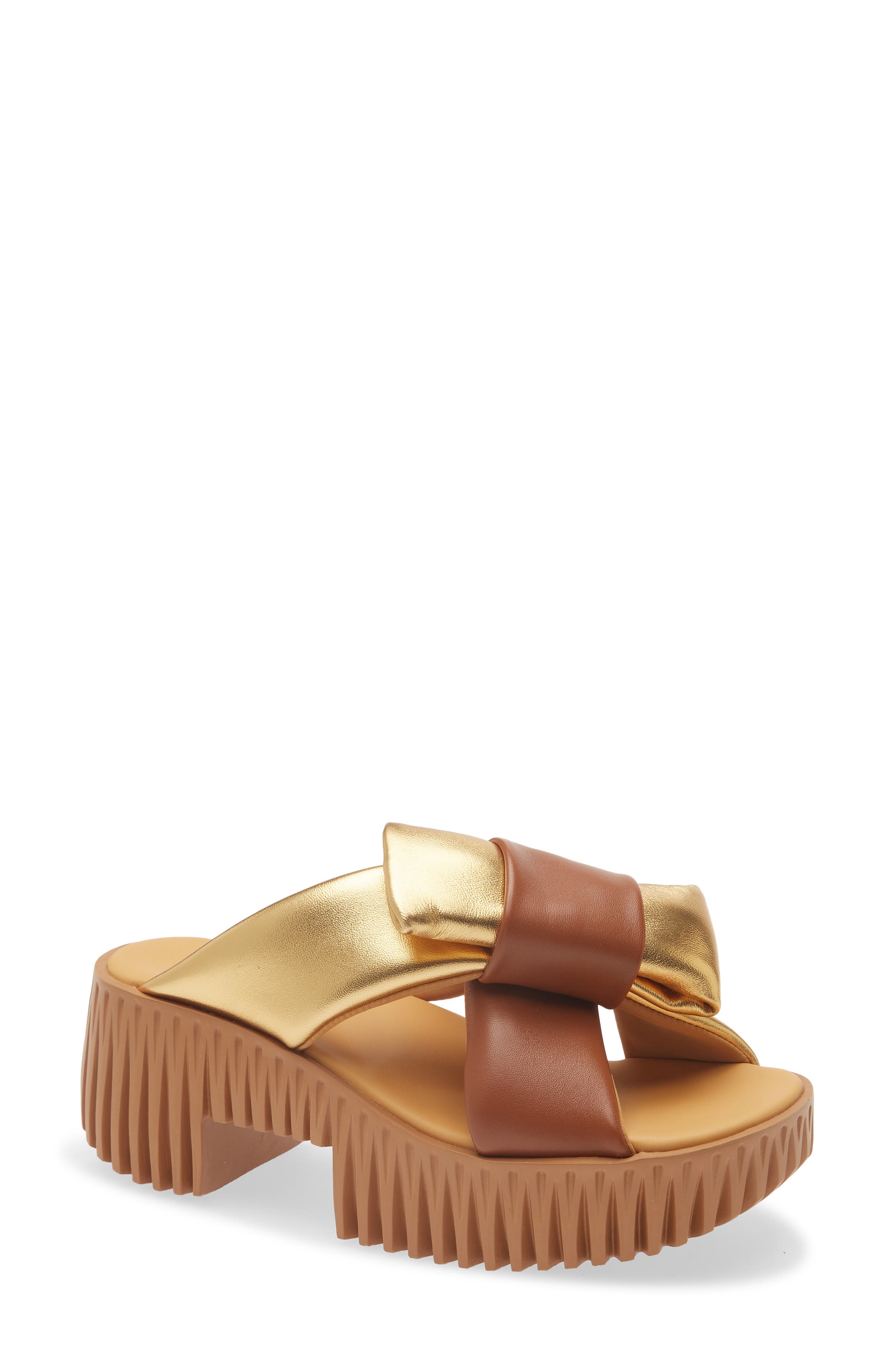 4CCCCEES Plia Bow Platform Slide Sandal, Main, color, Gold