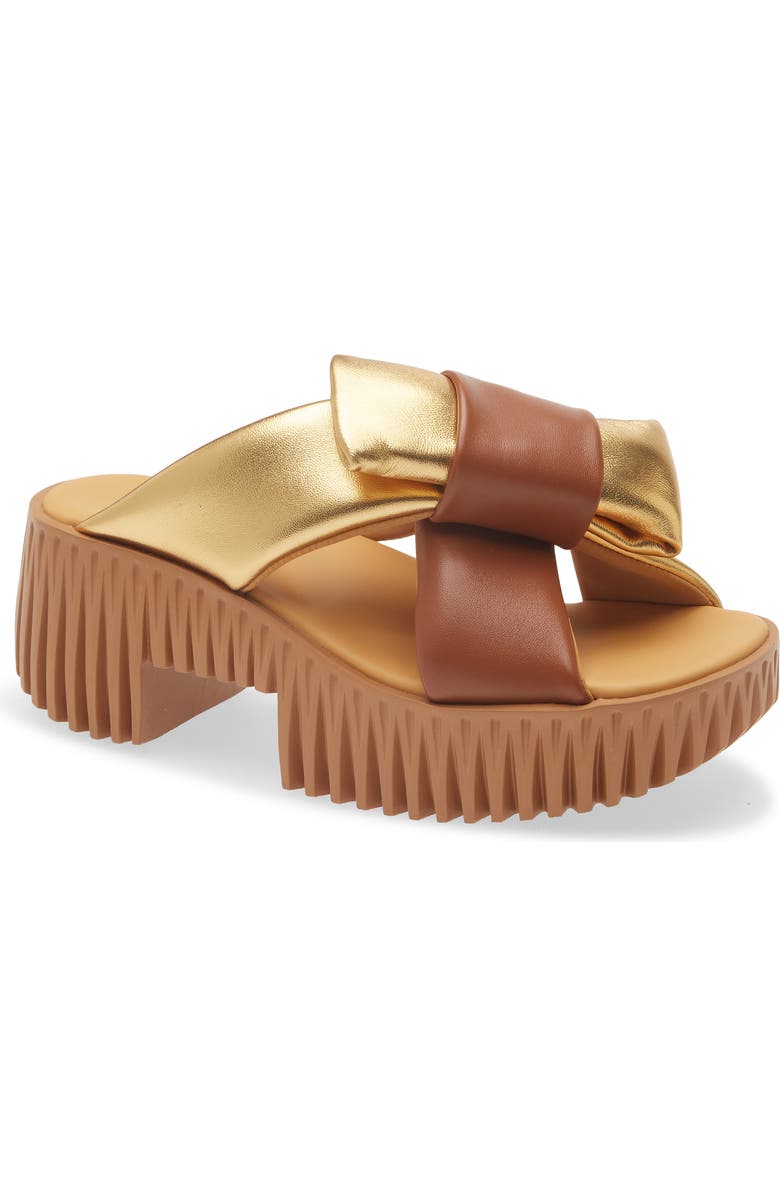 4CCCCEES Plia Bow Platform Slide Sandal, Main, color, Gold