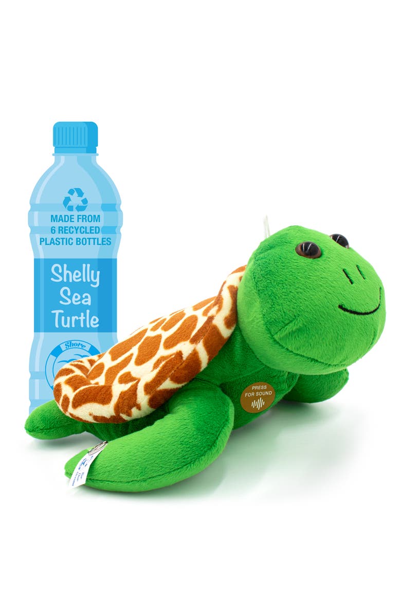 Shore Buddies Shelly The Sea Turtle 12" Stuffed Plush Toy w/ Animal Sounds, Alternate, color, Green