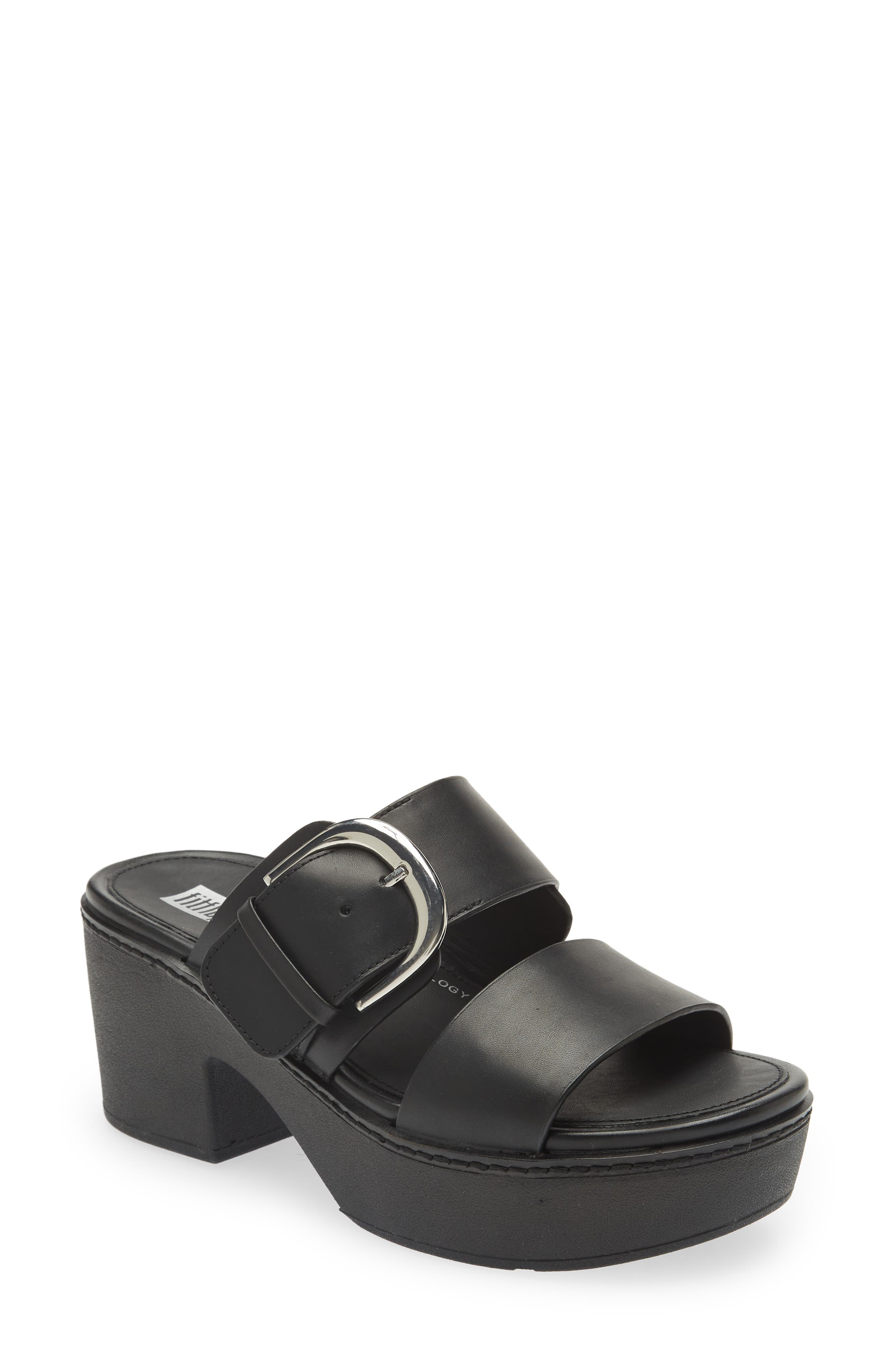 FitFlop Pilar Leather Platform Sandal, Main, color, 