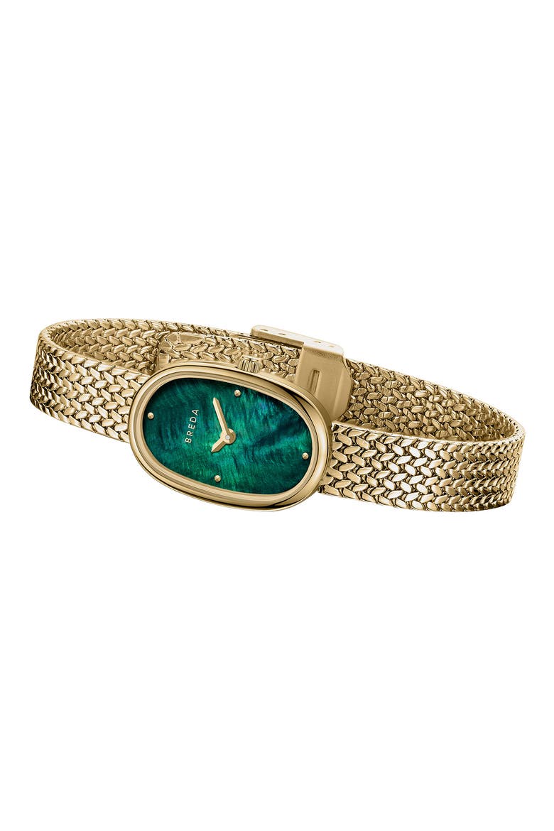 Jane Tethered Mesh Strap Watch, 18mm x 25mm, Alternate, color, EMERALD