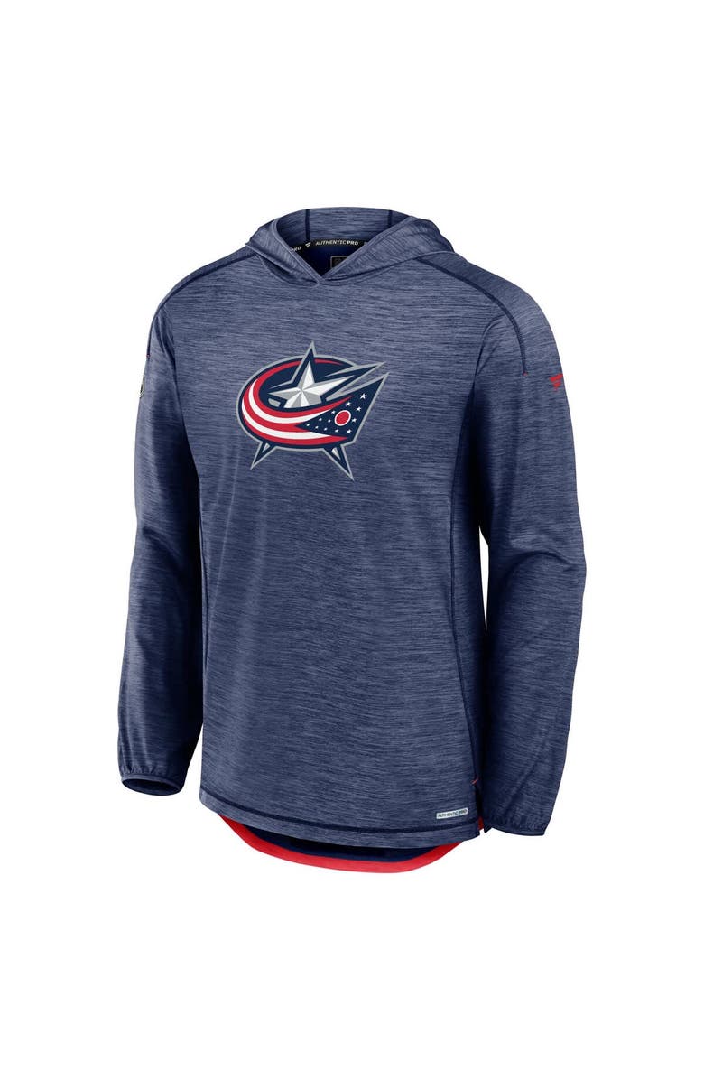 FANATICS Men's Fanatics  Navy Columbus Blue Jackets Authentic Pro Rink Lightweight Pullover Hoodie, Alternate, color, 