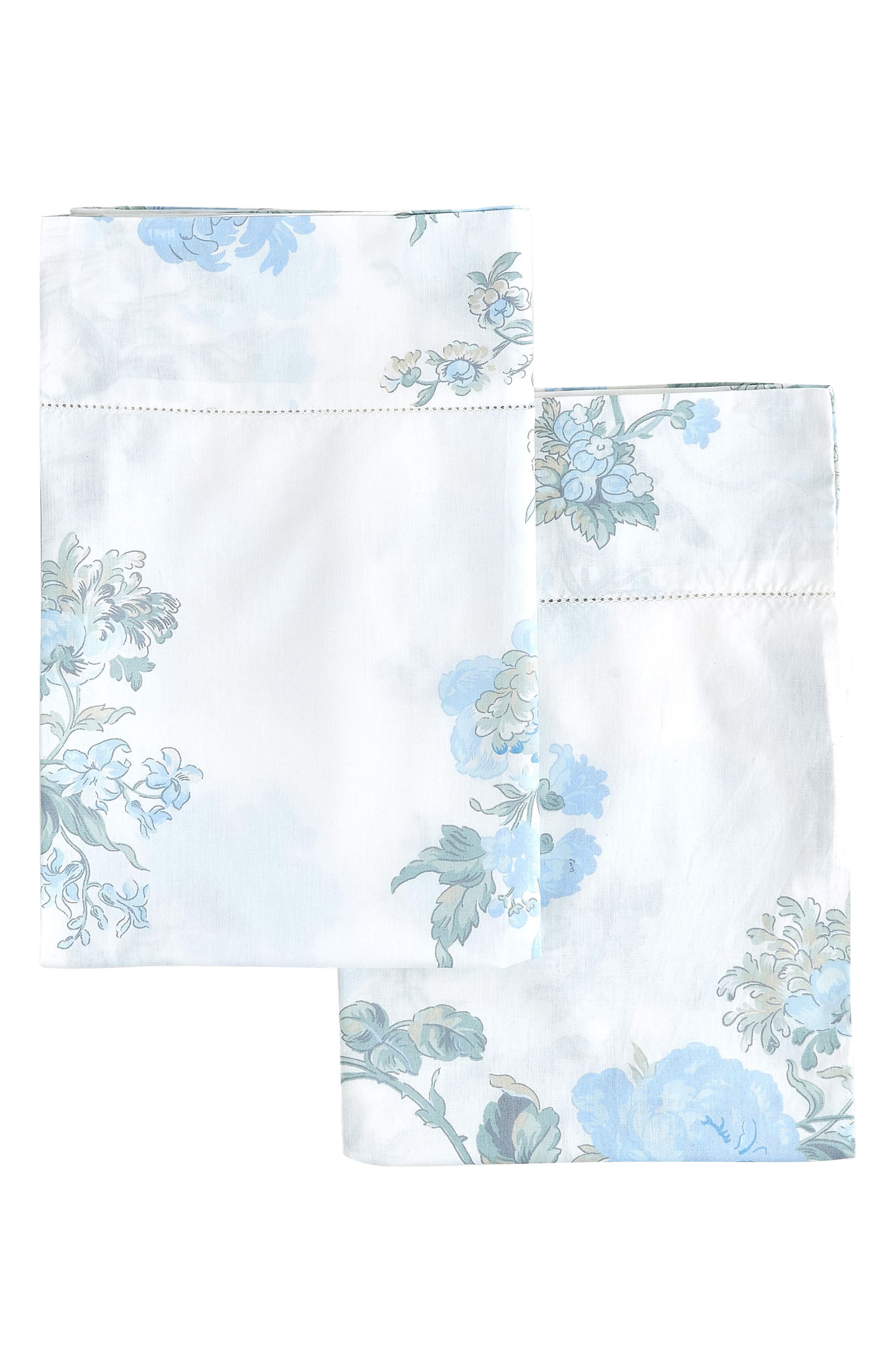 MELANGE HOME Set of 2 Rose Print Percale Cotton Pillowcase